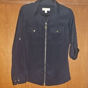 Michael Kors Black Top with Gold Zipper